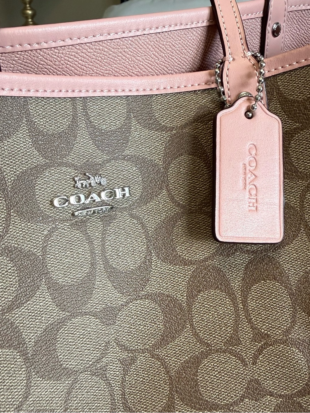 Coach Reversible City Tote and Matching Pink Pouch - Picture 3 of 14